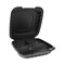 Pactiv Corp. 3 Compartment 9.33 in. x 8.88 in. x 3.1 in. EarthChoice SmartLock Microwavable MFPP Hinged Lid Container - Plastic, Black (120/Carton)